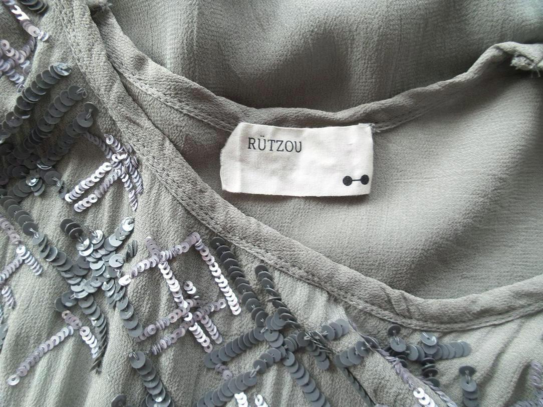 Rützou Size 48/50 Okrągły dekolt Bluzka Krótki rękaw