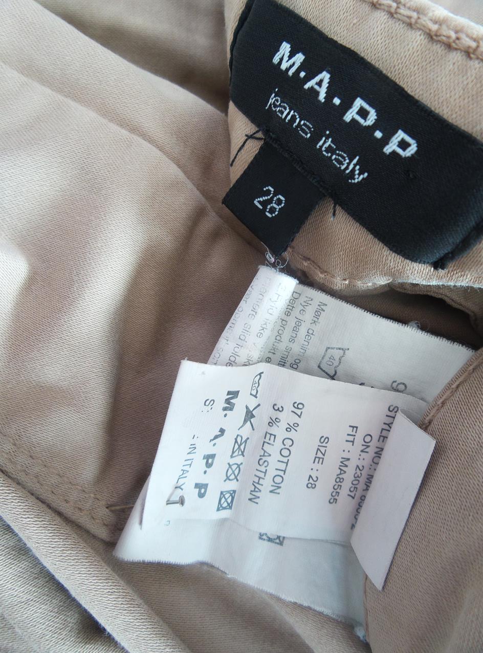 MAPP Size 28 Color Beżowy Spodnie Casual Fabric Bawełna