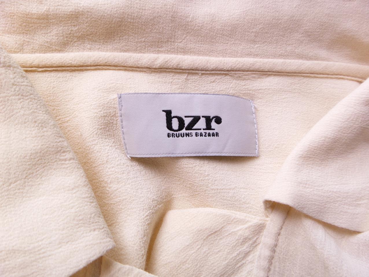 BZR Size 36 Color Kremowy Kołnierz Bluzka Krótki rękaw Fabric Bawełna 100%