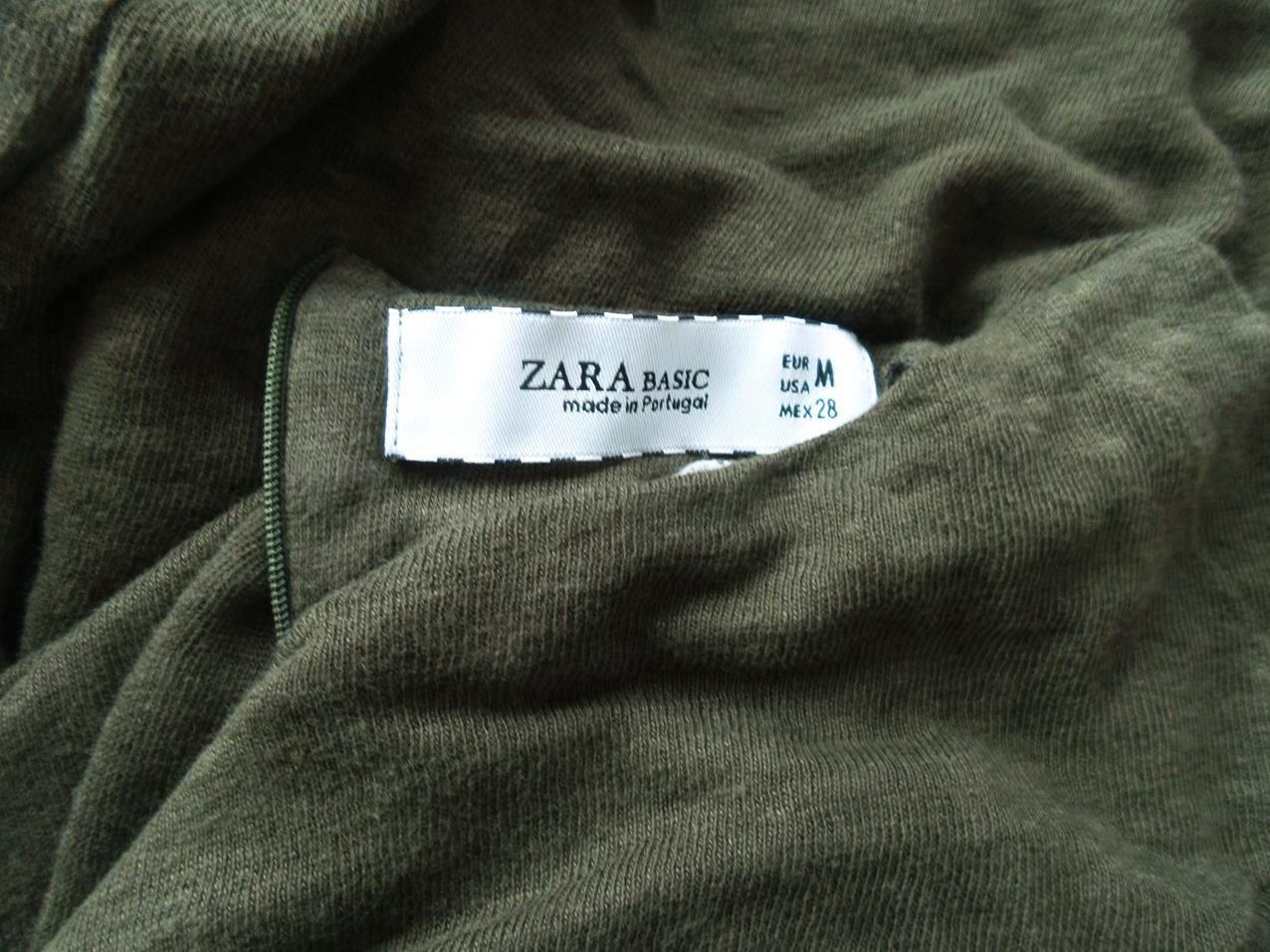 ZARA BASIC Size M W łódkę Sweter Krótki rękaw Fabric Len 100% Cienka dzianina