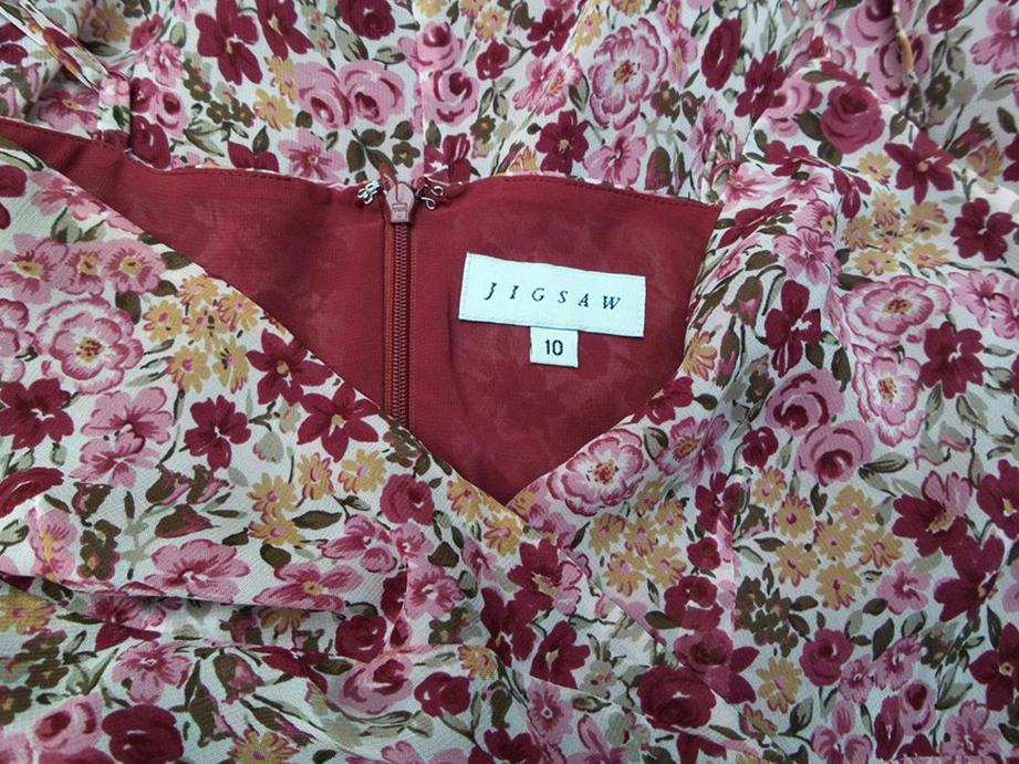 JIGSAW Size 10 (38) Dekolt Serce Sukienka Maxi Bezrękawnik Długa Fabric Rayon 100%