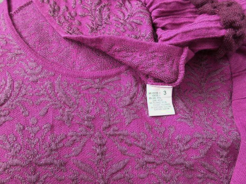 ITALY Size 3 (40) Okrągły dekolt Sukienka Trapezowa Rękaw 3/4 Do Kolan Fabric Wiskoza