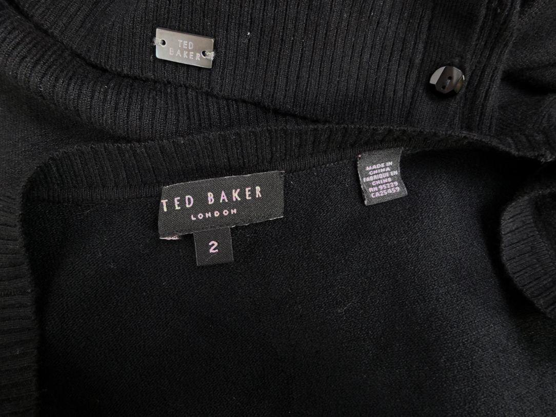 Ted Baker London Size 2 ( 38) Color Czarny Kamizelka Kardigan Bezrękawnik Fabric Wiskoza