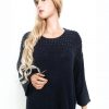 Lauren vidal Size L Okrągły dekolt Sweter Rękaw 3/4 Cienka dzianina