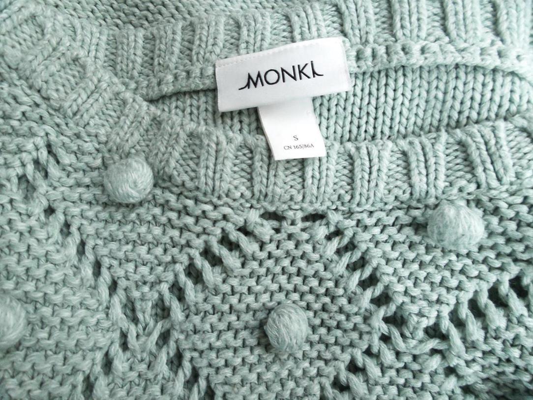 Monki Size S Romby Okrągły dekolt Sweter Długi rękaw Otwarta dzianina