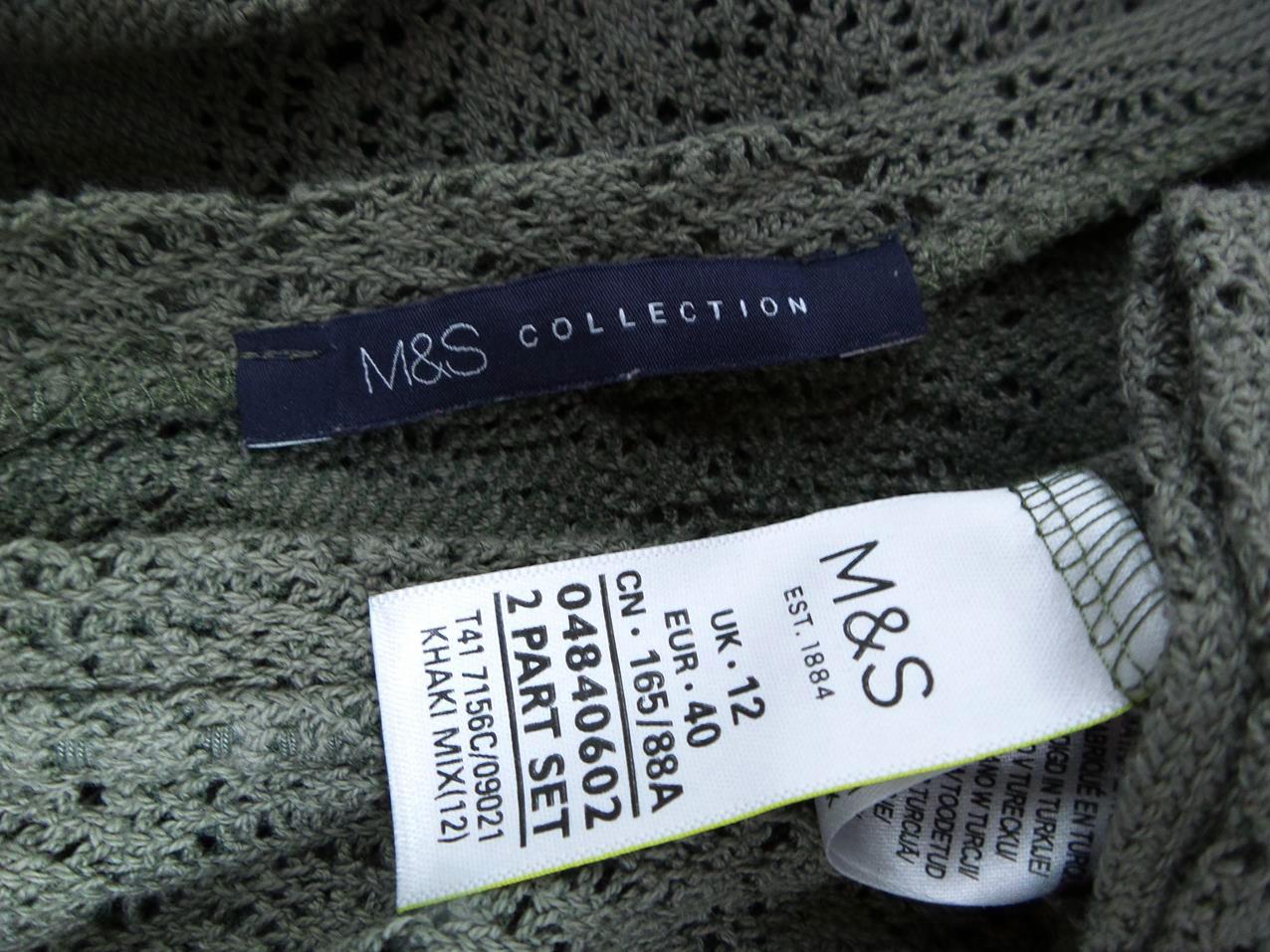 Marks&spencer Size 40 (12) W łódkę Sweter Rękaw 3/4 Fabric Bawełna