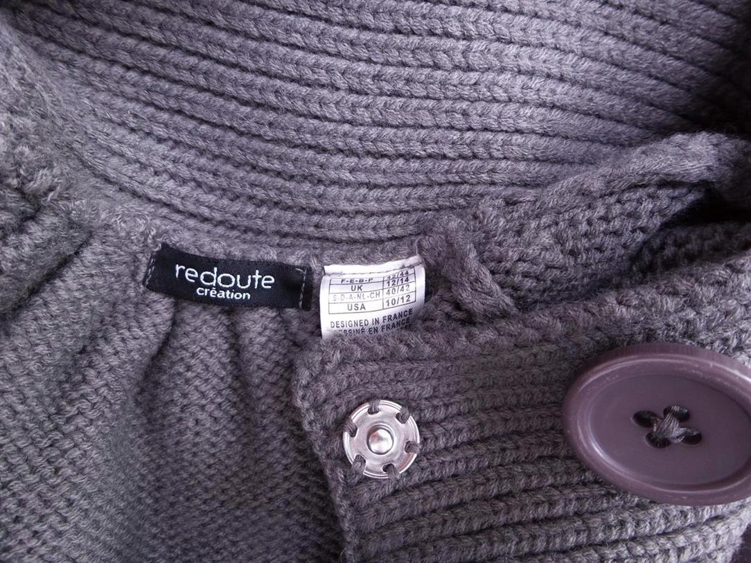 La Redoute Size 40/42 High Neck Kardigan Płaszcz Długi rękaw Gruba dzianina