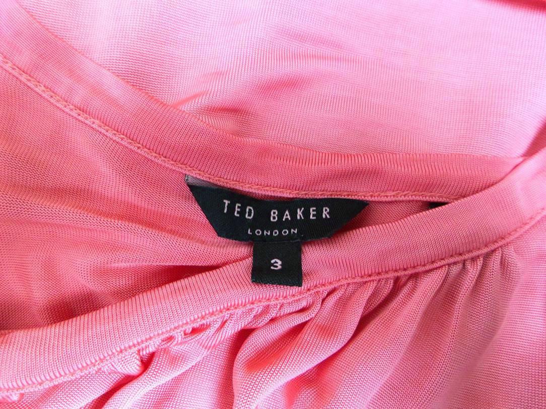 Ted Baker London Size 3 (40) Dekolt U Bluzka Bezrękawnik Fabric Wiskoza 100%