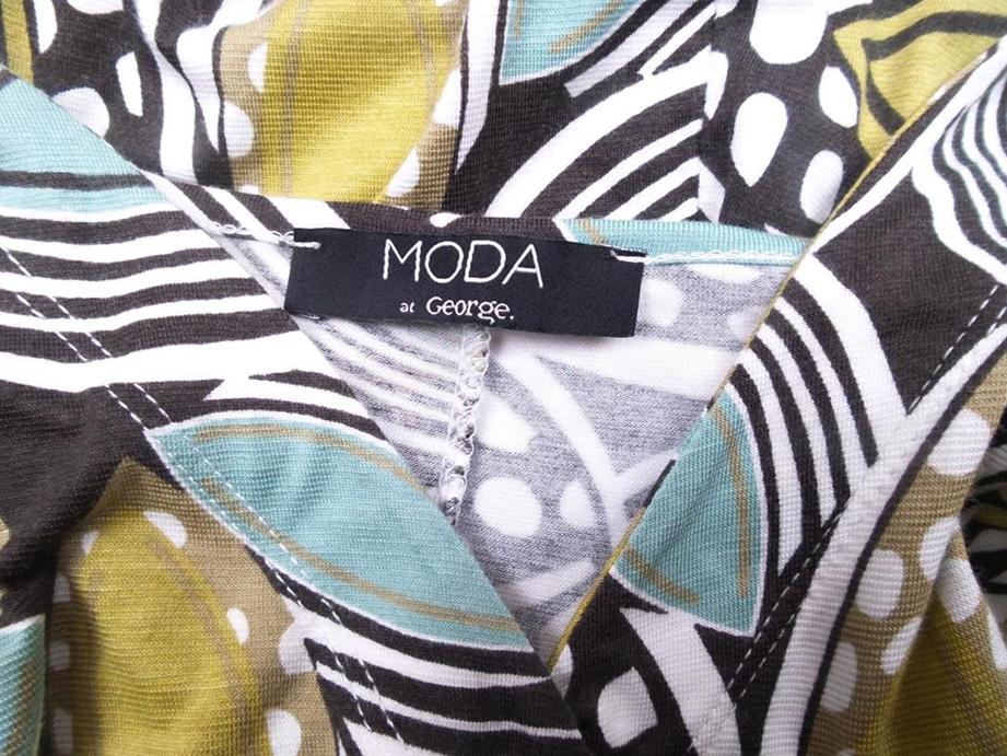 Moda at George Size 38 (10) W serek Sukienka Letnia Rękaw 3/4 Midi Fabric Wiskoza