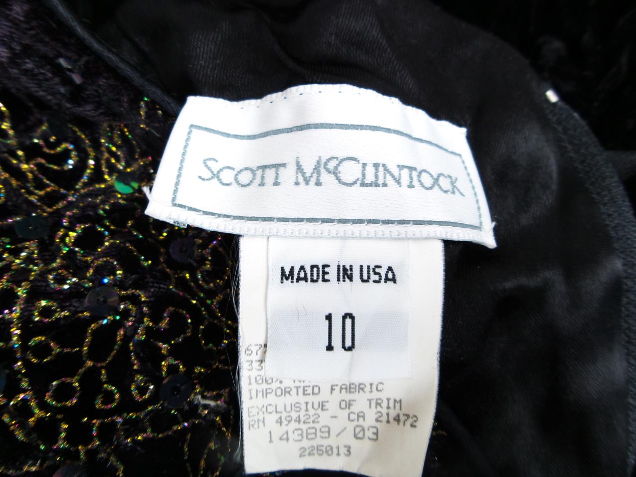 Scott McClintock Size 10 (38) Color Czarny Kwadratowy dekolt Suknia Balowa Sukienka Wieczorowa Krótki rękaw Do Kolan