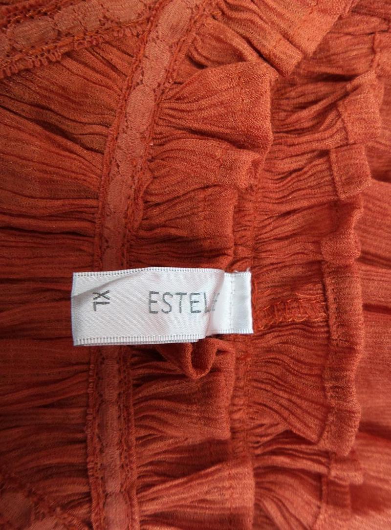 Estelle Size XL Okrągły dekolt Tunika Bluzka Krótki rękaw Fabric Bawełna