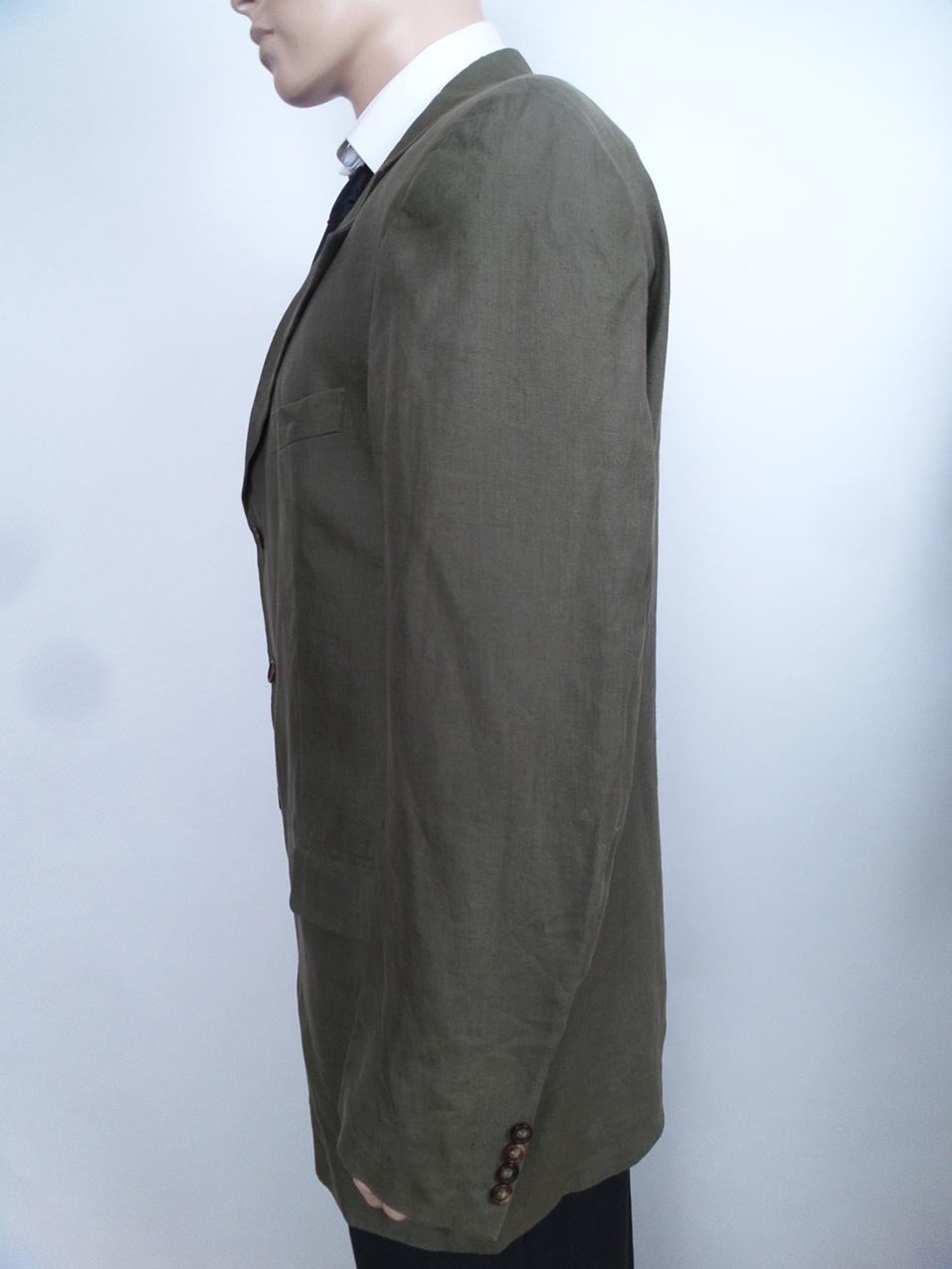 Size L Color Khaki Męska Marynarka Długi rękaw Fabric Len 100%