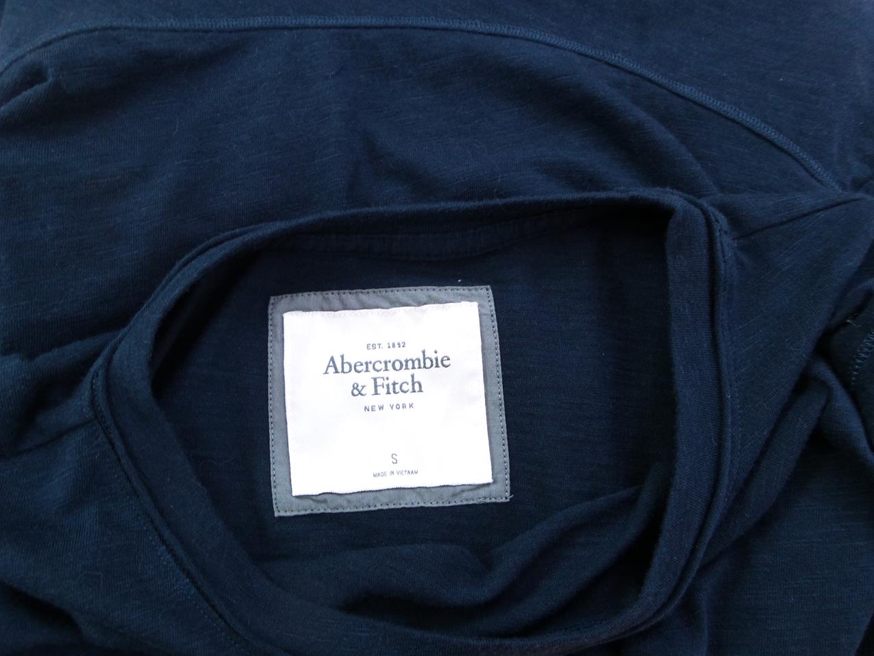 ABERCROMBIE & FITCH Size S Color Granatowy Crew Neck T-Shirt Krótki rękaw Fabric Bawełna