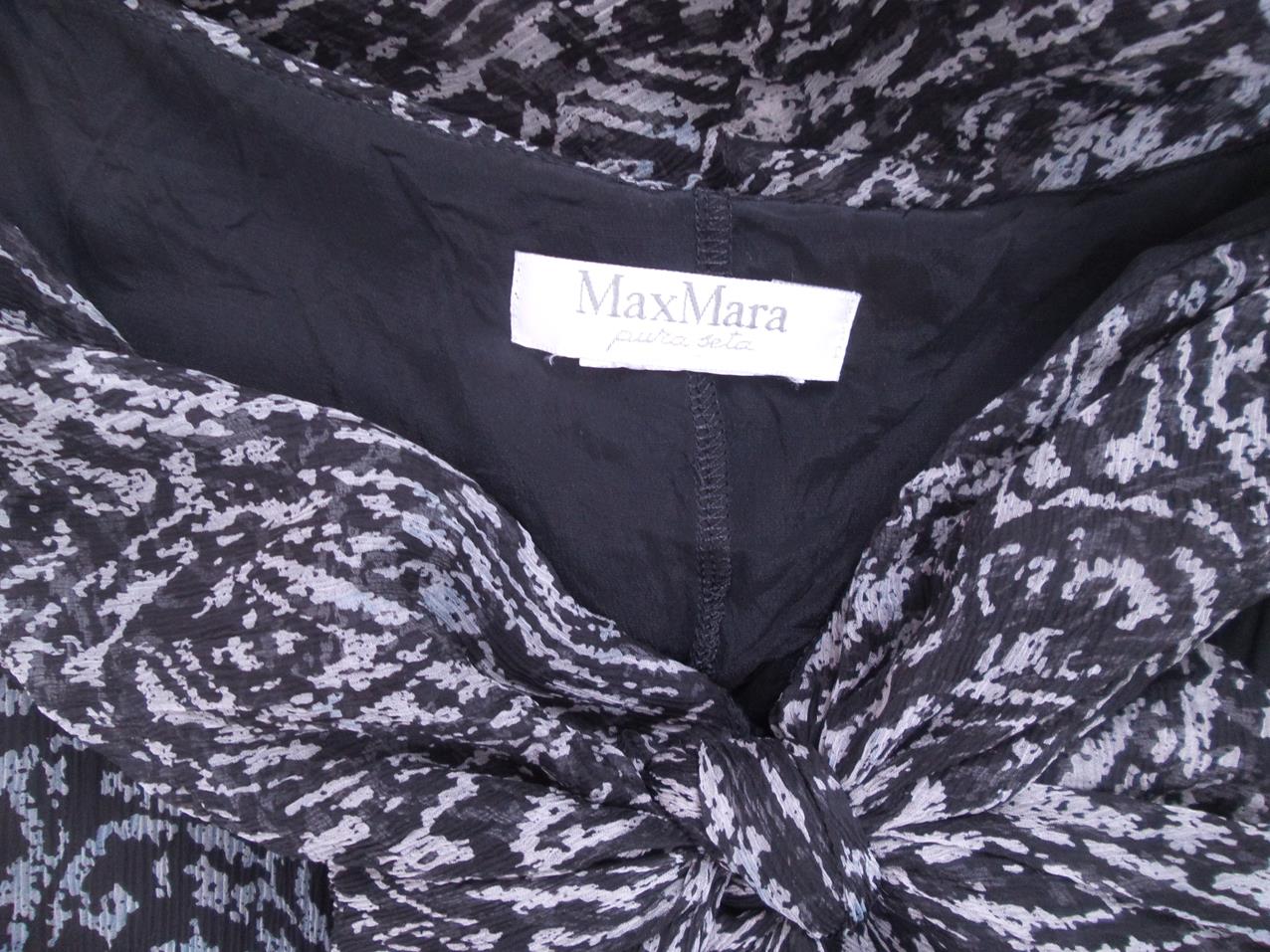 Maxmara Size S Color Czarny Drapowany dekolt Suknia Balowa Sukienka Wieczorowa Bezrękawnik Midi