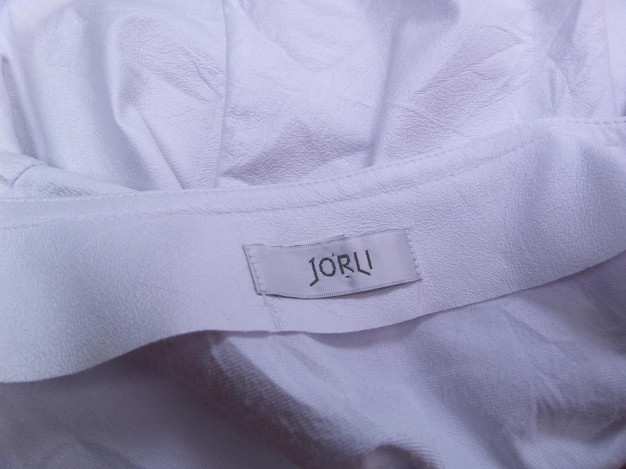 JORLI Size M Color Biały Okrągły dekolt Kardigan na suwak Krótki rękaw