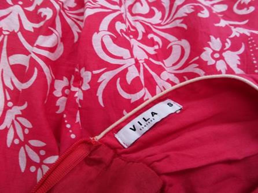 Vila Size S Color Różowy W serek Suknia Balowa Sukienka Wieczorowa Bezrękawnik Midi Fabric Bawełna