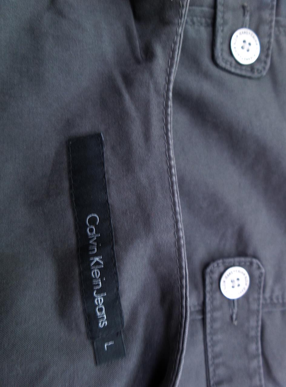 CALVIN KLEIN Size L Kamizelka Kardigan Bezrękawnik Fabric Bawełna