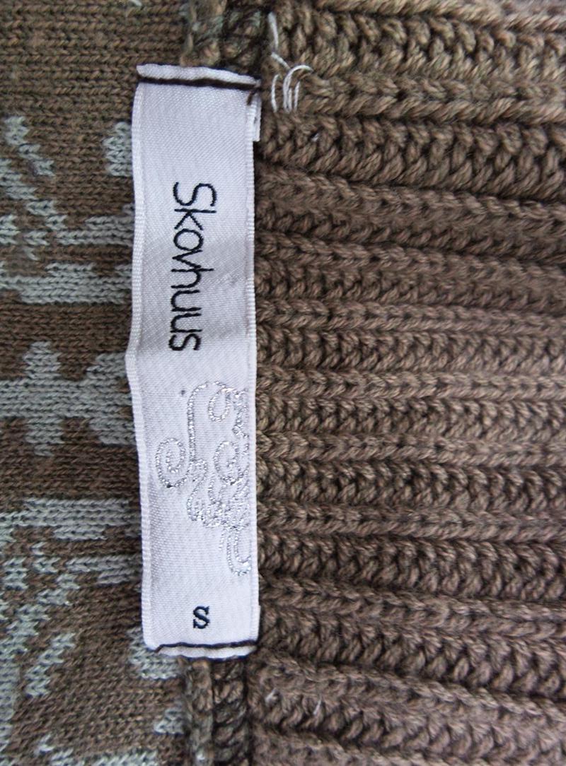 Skovhuus Size S Color Khaki W serek Otwarty Kardigan Długi rękaw Fabric Bawełna Cienka dzianina