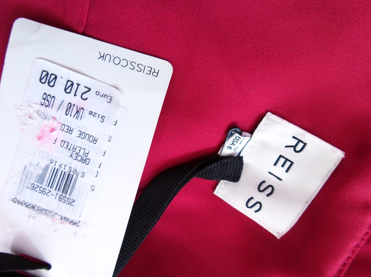 Reiss Size S Color Czerwony Na Jedno Ramię Suknia Balowa Sukienka Wieczorowa Bezrękawnik Do Kolan