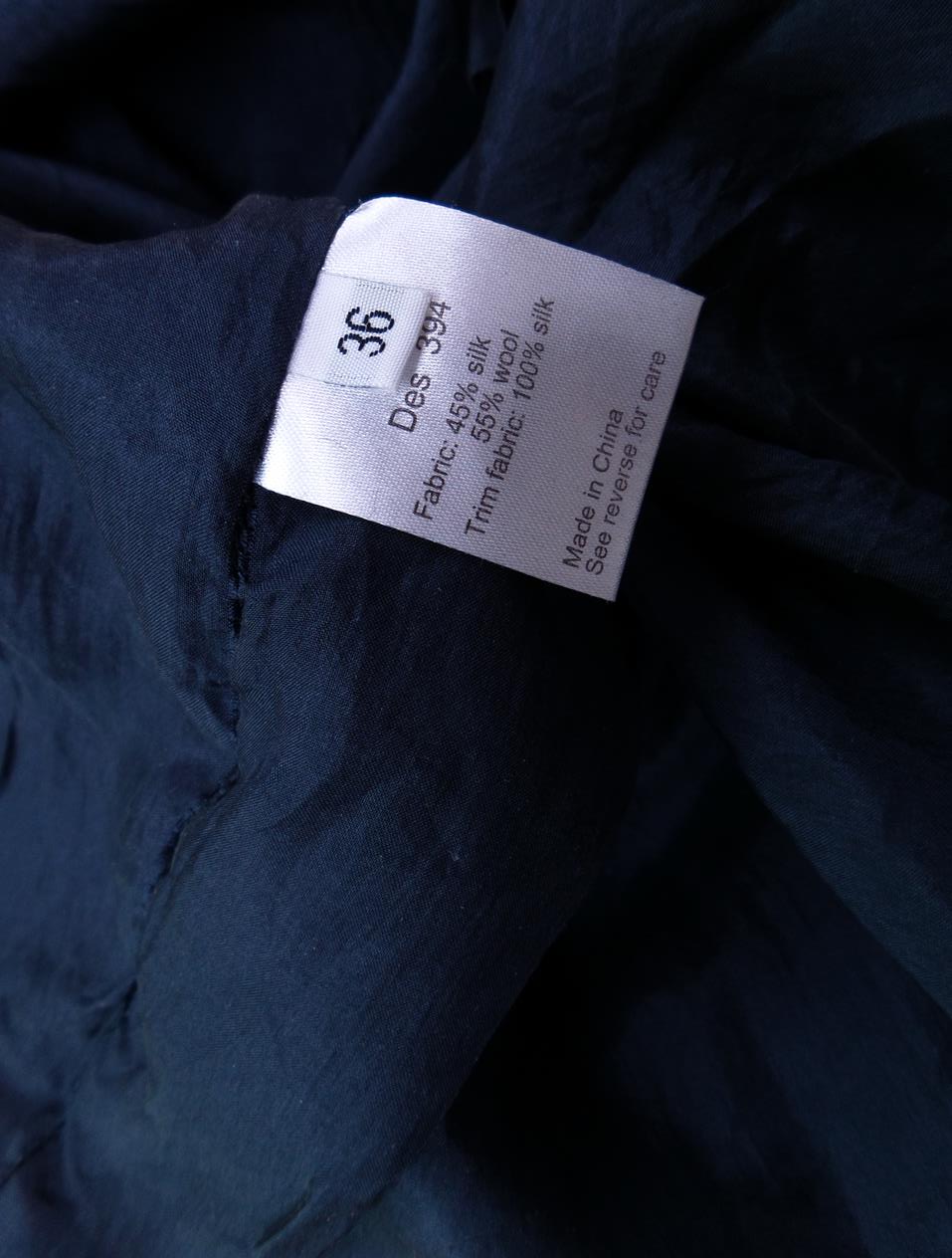 Tusnelda bloch Size 36 Color Granatowy Okrągły dekolt Sukienka Sweterkowa Długi rękaw Do Kolan Fabric Wełna