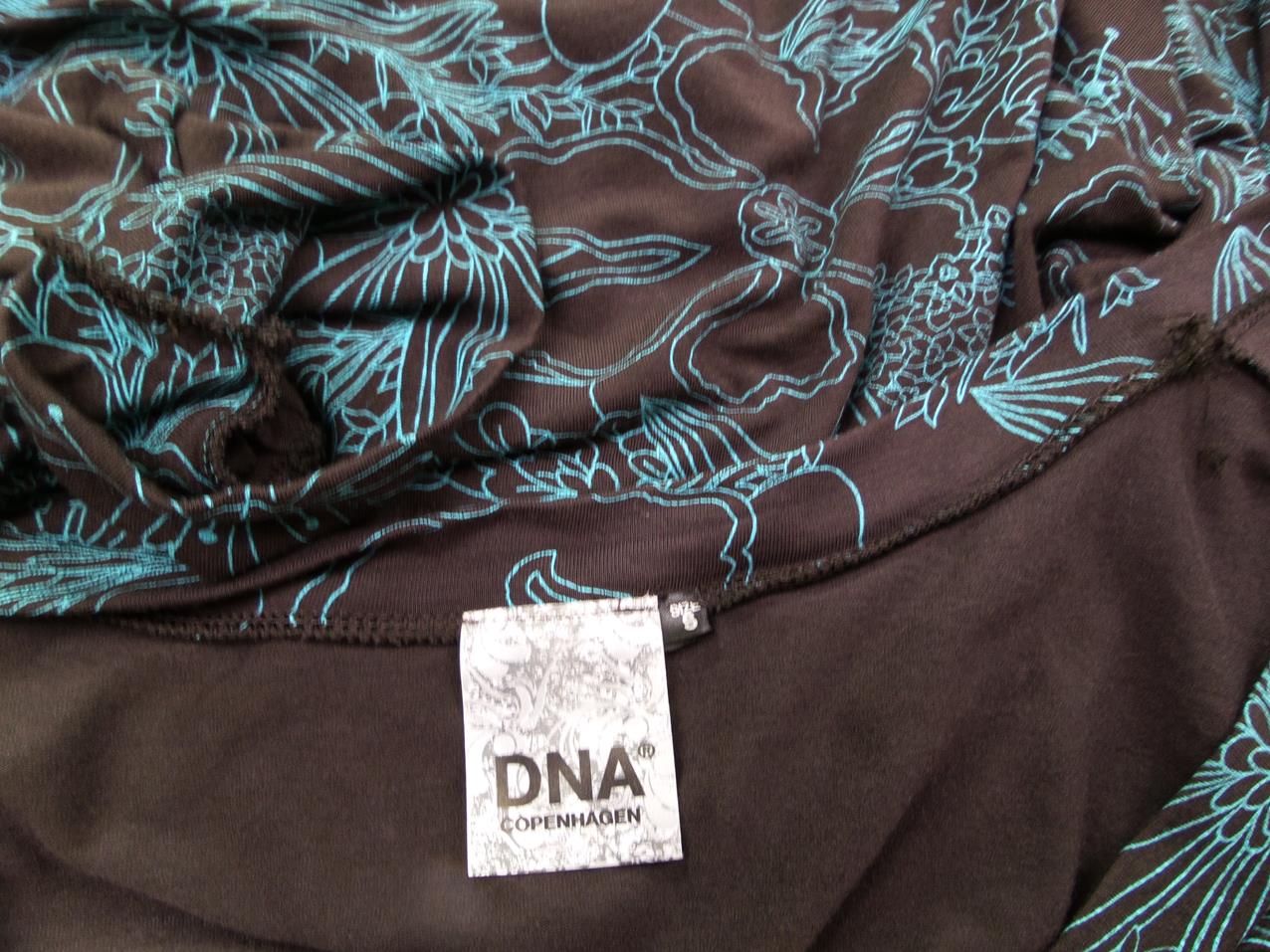 DNA Copenhagen Size S Color Brązowy Głęboki Serek Tunika Bluzka Rękaw 3/4 Fabric Wiskoza