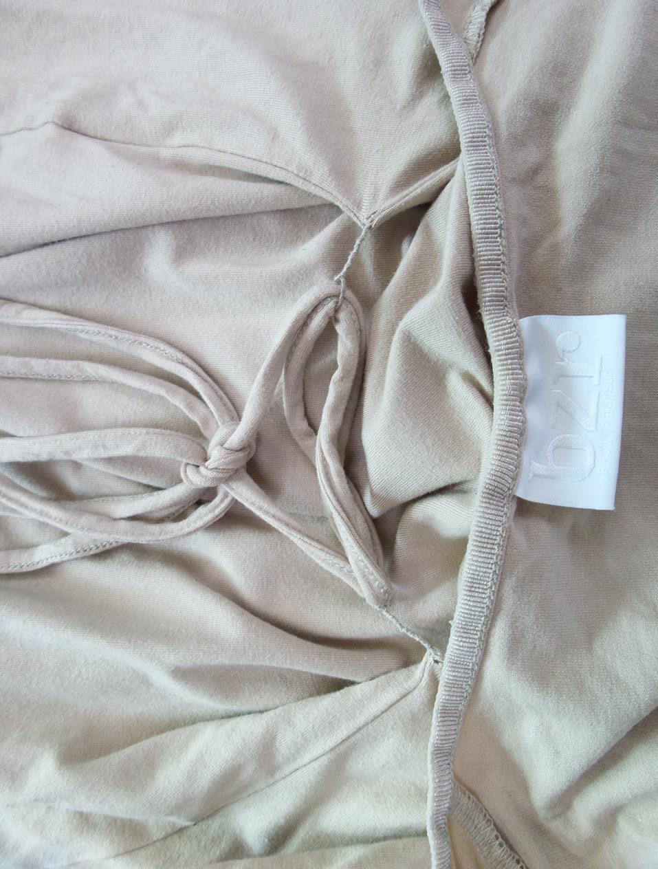 BZR Size S Color Beżowy Kwadratowy dekolt Tunika Bluzka Rękaw 3/4 Fabric Wiskoza