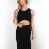 Missguided Size 38 Color Czarny Okrągły dekolt Sukienka Ołówkowa Bezrękawnik Midi