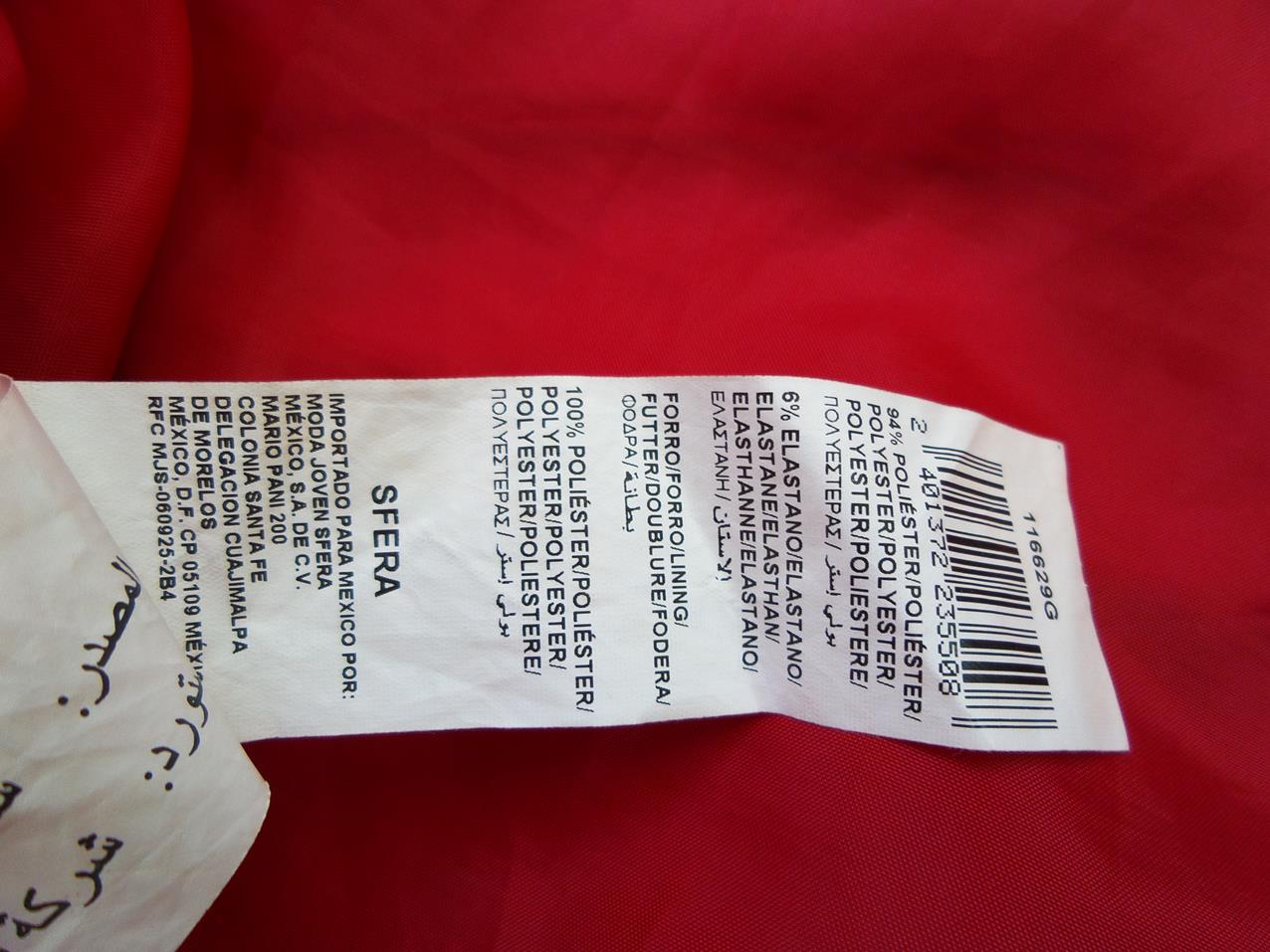 (Sfera) Size M Color Czerwony Okrągły dekolt Sukienka Mini Bezrękawnik Krótka