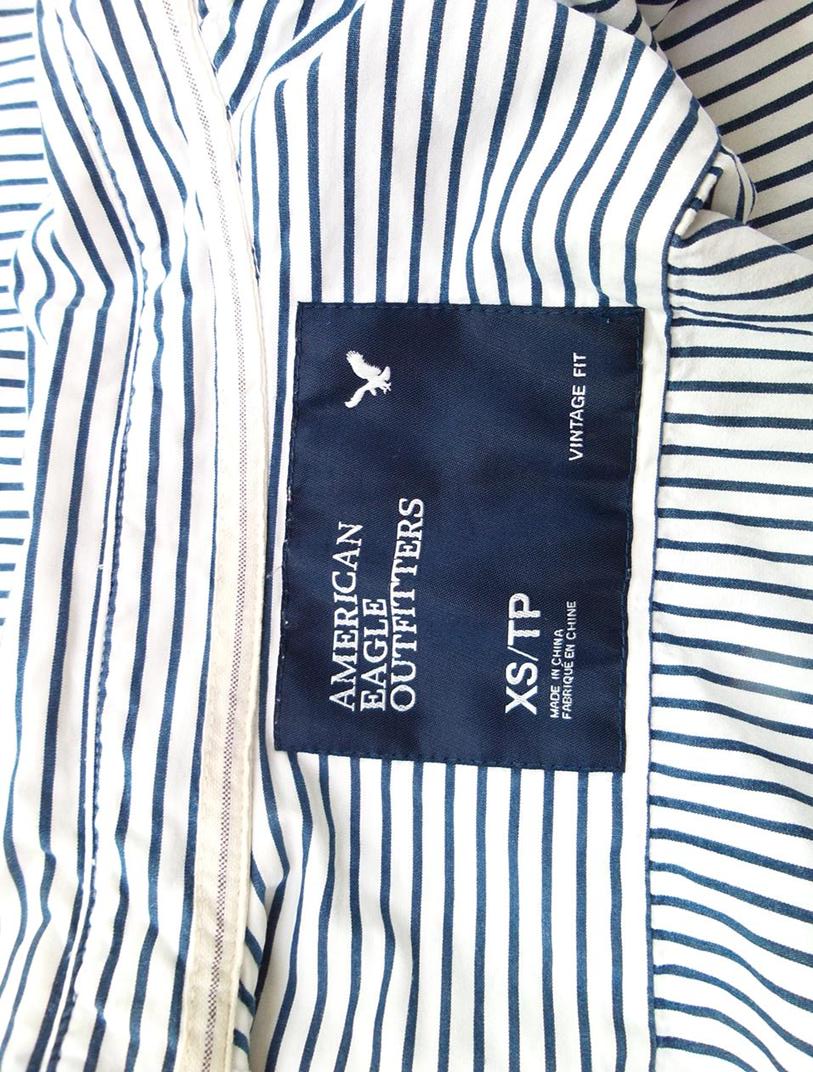 American Eagle Size XS Color Biały Kołnierz Męska Koszula Casual Długi rękaw Fabric Bawełna