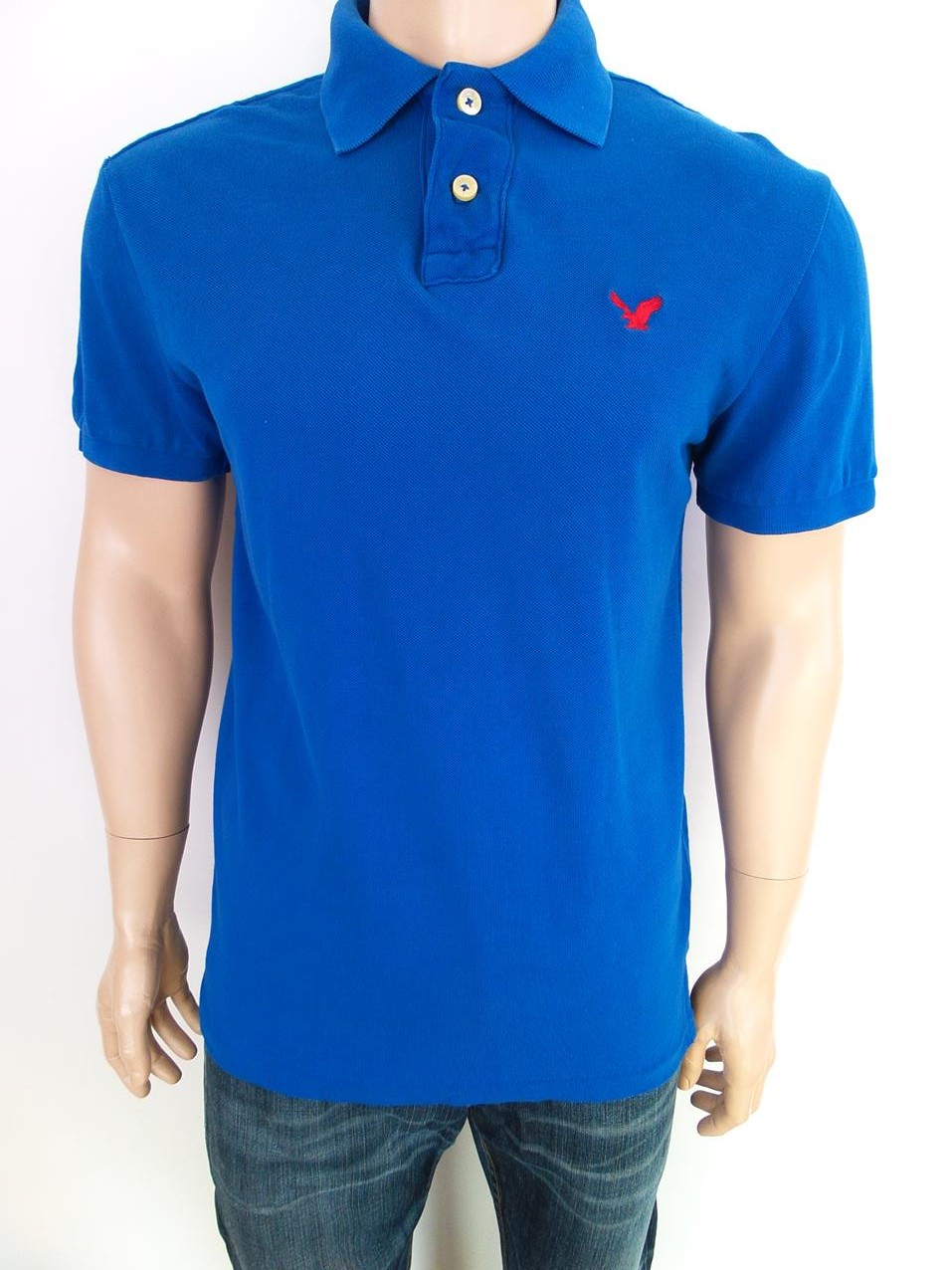 American Eagle Size XS Color Granatowy Kołnierz Męska Koszula Polo Krótki rękaw Fabric Bawełna