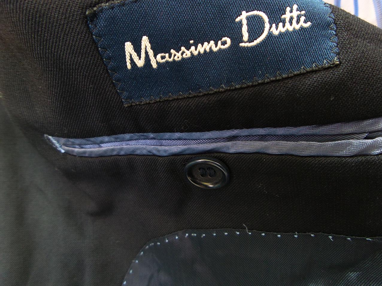 Massimo dutti Size 46 Color Czarny Męska Marynarka Długi rękaw Fabric Wełna