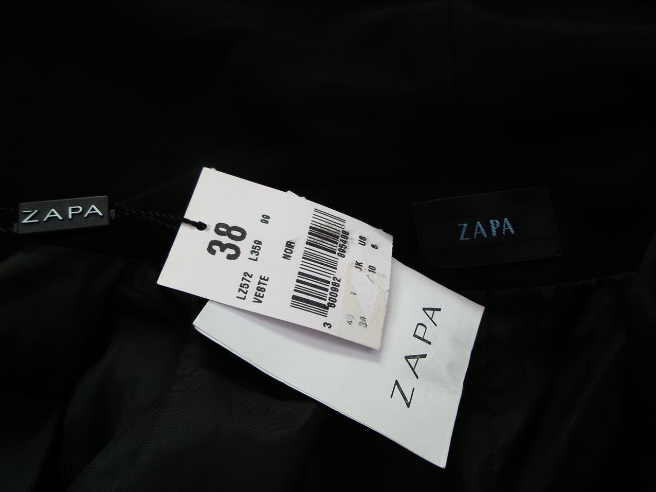 Zapa Size 38 Color Czarny Kołnierz Żakiet z zapięciem Długi rękaw