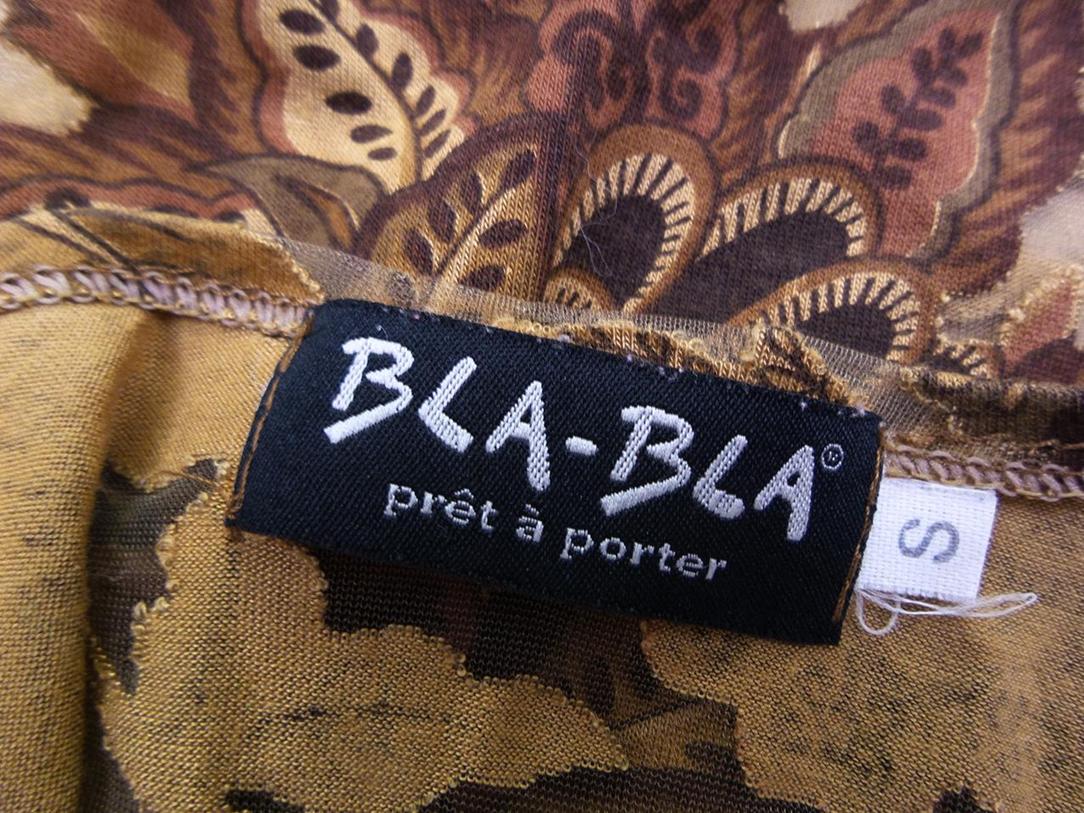 Bla-Bla Pret a porter Size S Color Brązowy Okrągły dekolt Bluzka Długi rękaw