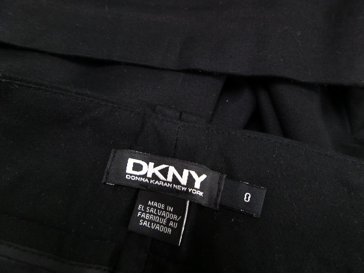 Dkny Color Czarny Spodnie Eleganckie Fabric Bawełna