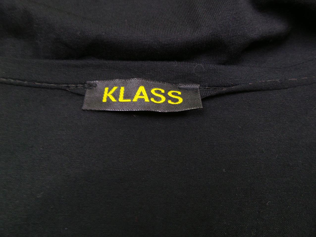 Klass Size 36 Color Czarny W serek Sukienka Ołówkowa Długi rękaw Midi Fabric Wiskoza