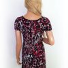 Rosebud Size S Color Czerwony Okrągły dekolt Sukienka Bodycon Krótki rękaw Do Kolan Fabric Wiskoza