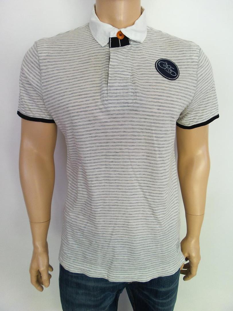 G-Star Size M Color Szary Kołnierz Męska Koszula Polo Krótki rękaw Fabric Bawełna 100%