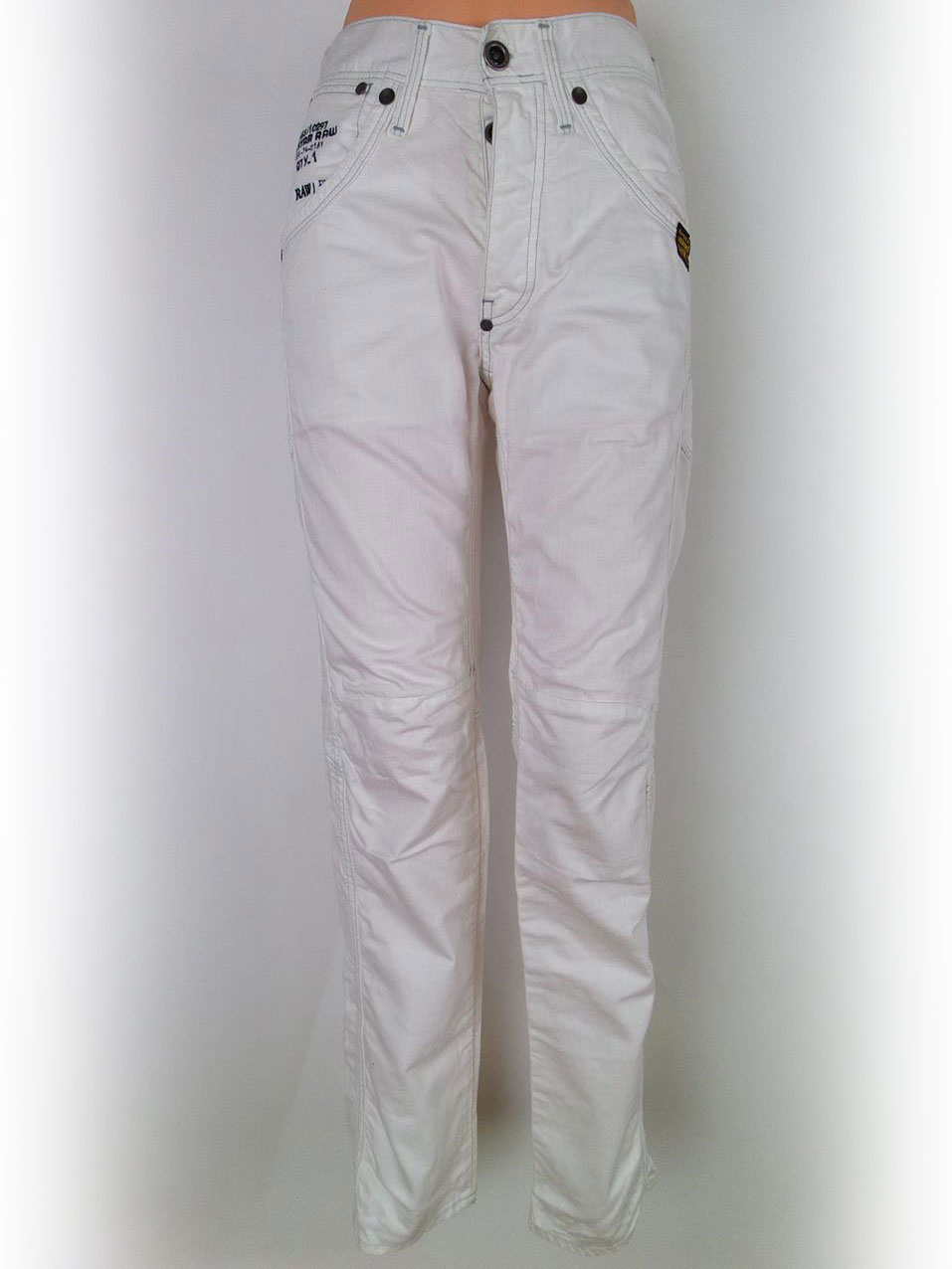 G-Star Size 26 Color Biały Spodnie Casual Fabric Bawełna 100%