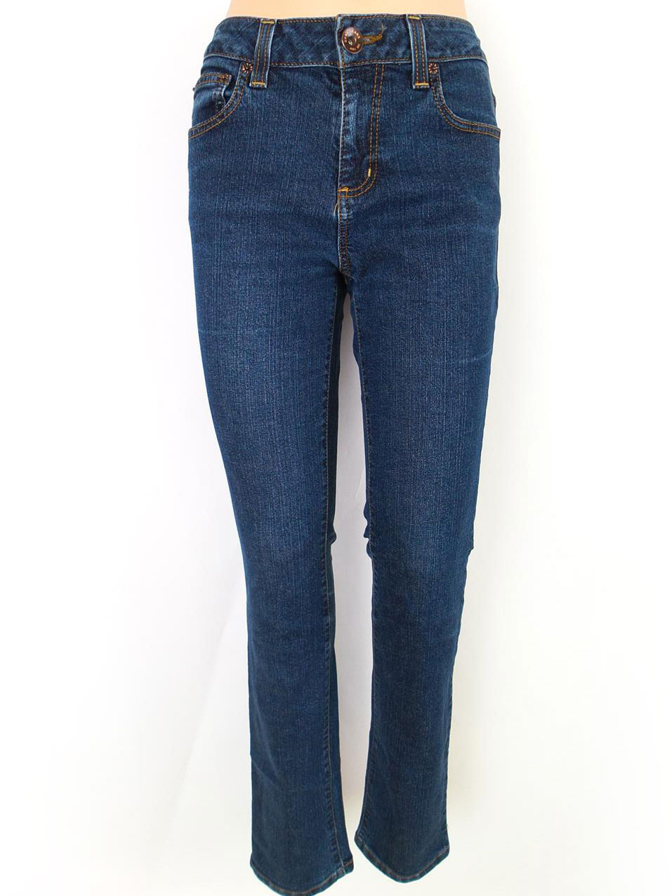 Dkny Size 6 Color Granatowy Spodnie Jeansy Fabric Bawełna