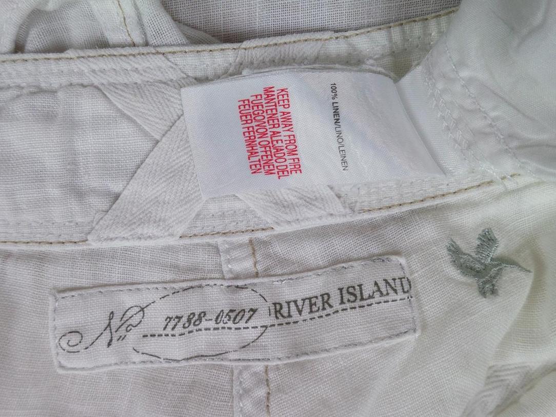 River island Size 12/38 Color Biały Spodnie Casual Fabric Len 100%