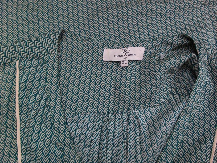 Flash Size XL W serek Sukienka Prosta Rękaw 3/4 Do Kolan Fabric Wiskoza 100%