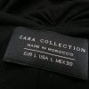 Zara Size L Color Czarny W serek Sukienka Trapezowa Krótki rękaw Midi