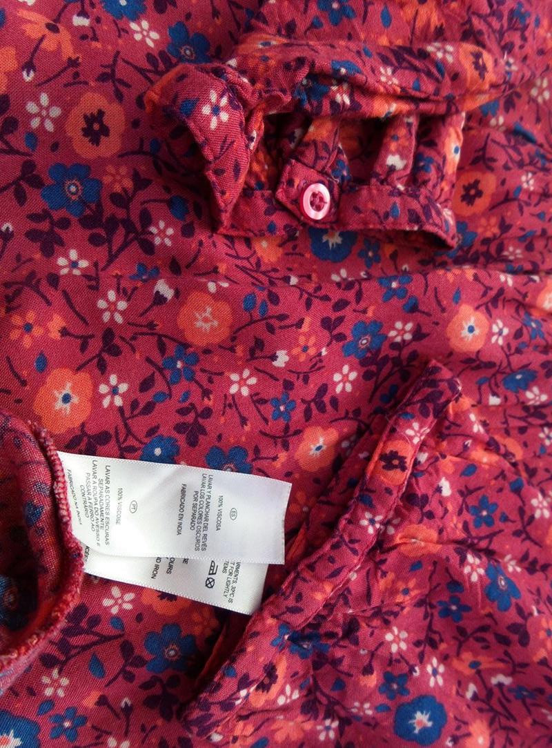 Freespirit Size 13-14 lat Color Różowy Crew Neck Sukienka Mini Rękaw 3/4 Krótka Fabric Wiskoza 100%