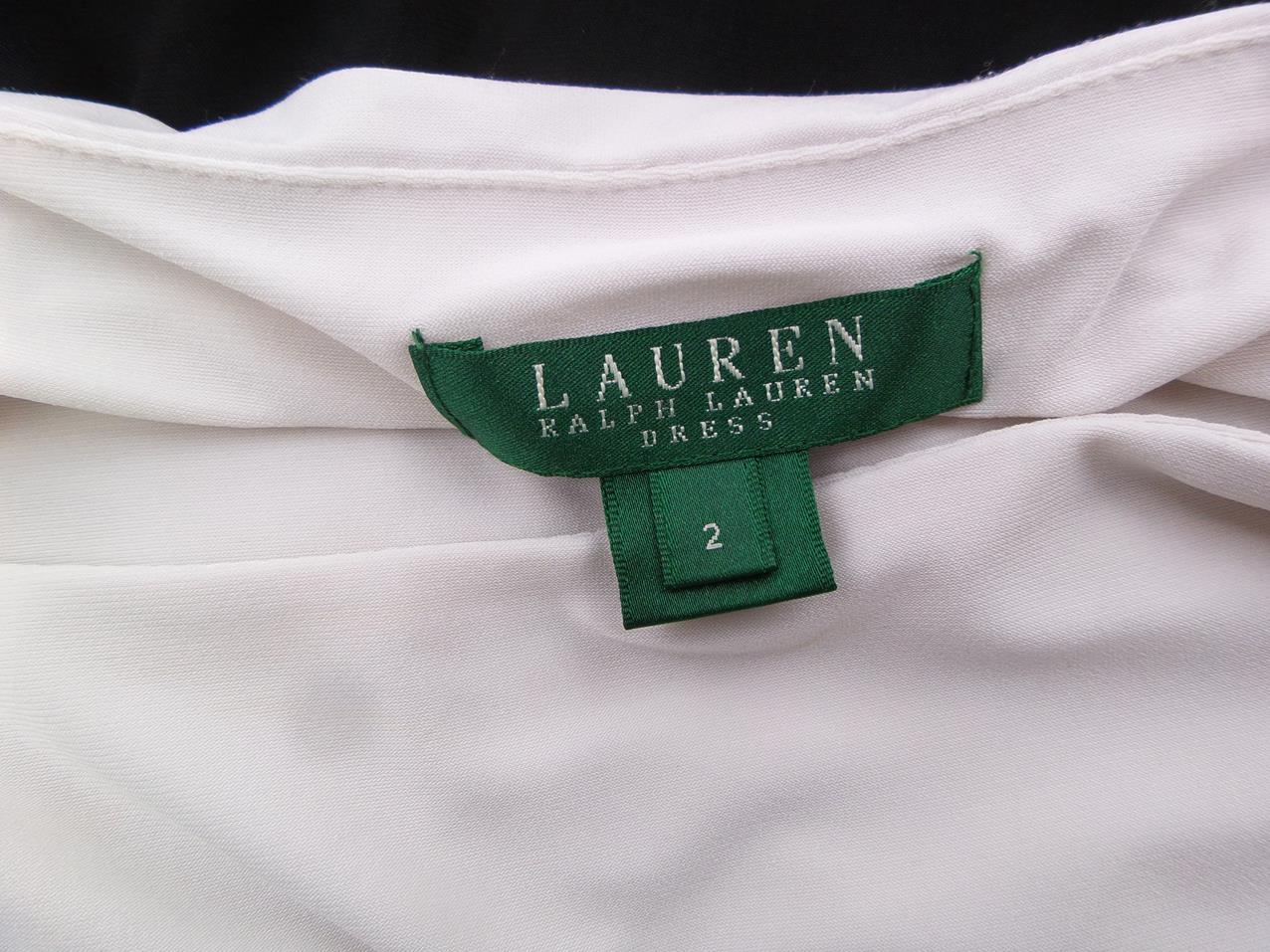 Lauren ralph lauren Size 2 Color Czarny W łódkę Sukienka Ołówkowa Rękaw 3/4 Midi