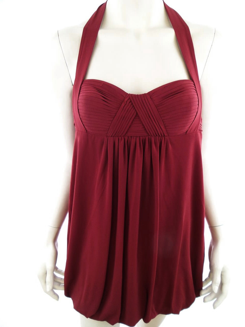 BCBG MAXAZRIA Size S Color Czerwony Halter Sukienka Mini Bezrękawnik Krótka