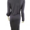 Sudar Size M Color Srebrny Okrągły dekolt Sukienka Bodycon Długi rękaw Hi-Low Fabric Wiskoza