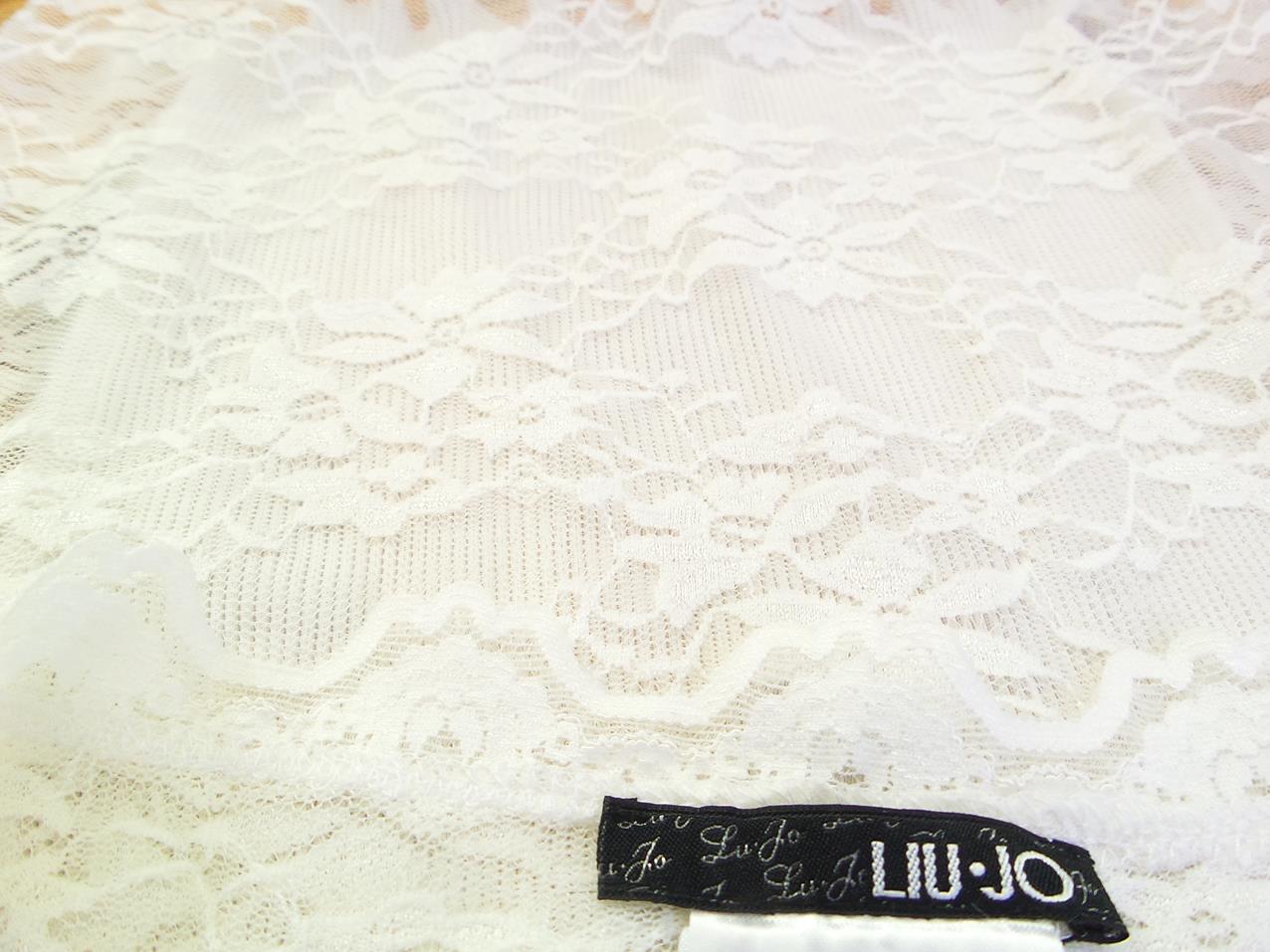 LIU JO Size 40 Color Biały Okrągły dekolt Bluzka Bezrękawnik Fabric Jedwab