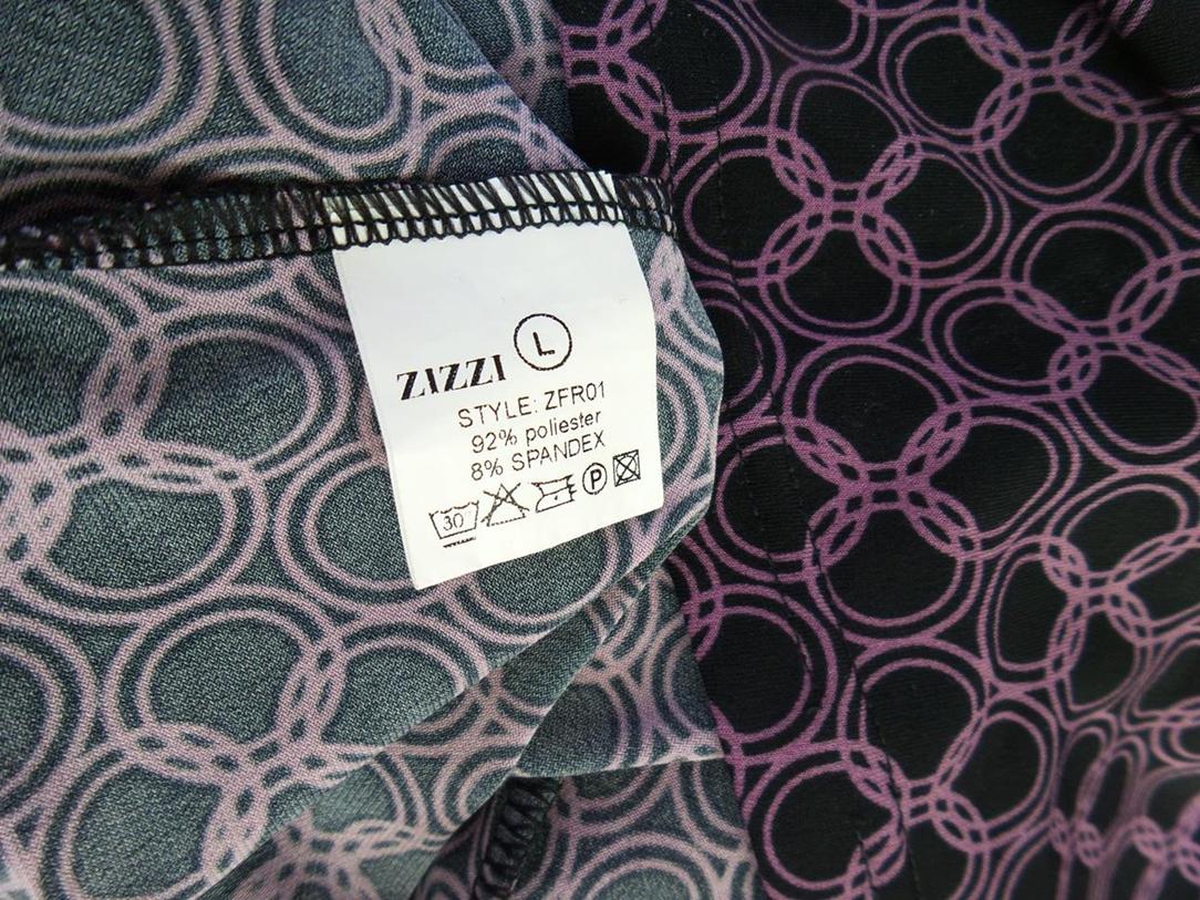 Zizzi Size L Color Czarny W serek Sukienka Trapezowa Krótki rękaw Do Kolan