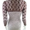 Tout Partout Size S Color Brązowy W serek Sukienka Bodycon Rękaw 3/4 Krótka