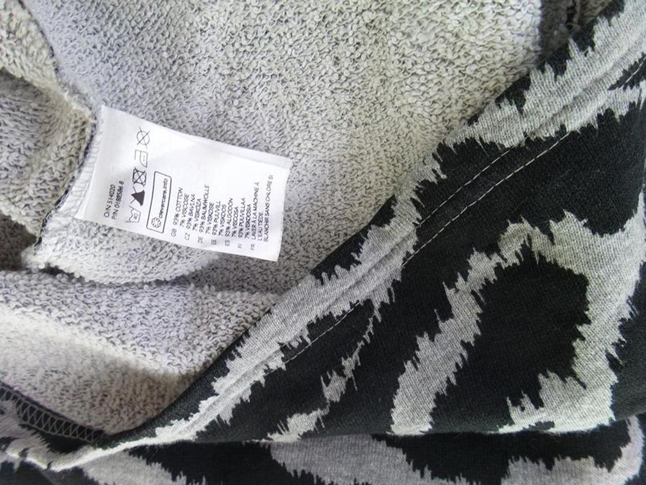 Divided Size S Color Czarny Okrągły dekolt Sukienka Sweterkowa Rękaw 3/4 Krótka Fabric Bawełna